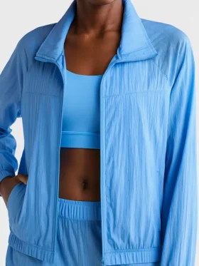 Deanne Janson Blue Bloods Blue Cotton Jacket front shoot