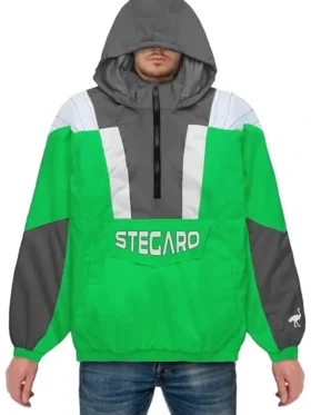 Donte Green And Grey Stegaro Hooded Jacket