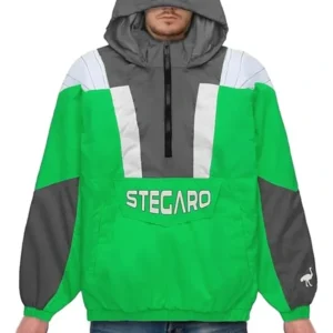 Donte Green And Grey Stegaro Hooded Jacket