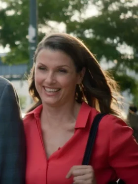 Erin Reagan Blue Bloods Orange Shirt left