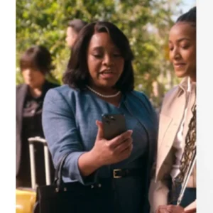 Evette Chase The Sex Lives of College Girls Blue Coat For Women