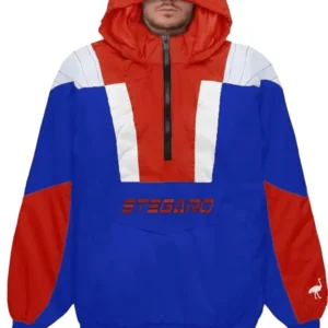 Filip Red And Blue Stegaro Hooded Jacket