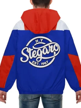 Filip Red And Blue Stegaro Hooded Jacket Back
