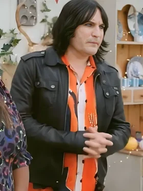 Great British Bake Off Noel Fielding Black Leather Jacket