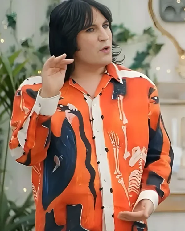 Great British Bake Off S15 Noel Fielding Orange Ramblin Cotton Shirt