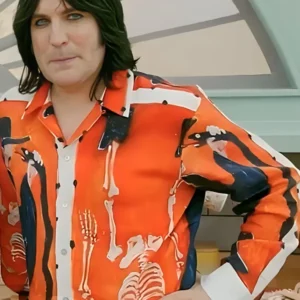 Great British Bake Off S15 Noel Fielding Orange Ramblin Cotton Shirt For Sale