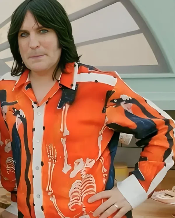 Great British Bake Off S15 Noel Fielding Orange Ramblin Cotton Shirt For Sale