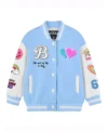 Horse Stegaro Blue And White Varsity Jacket Front