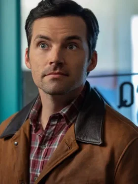 Ian Harding Our Little Secret Brown Leather Jacket For Sale