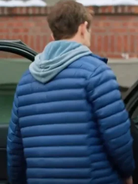 Jack Cooper Jingle Bell Love Blue Puffer Quilted Jacket For Sale