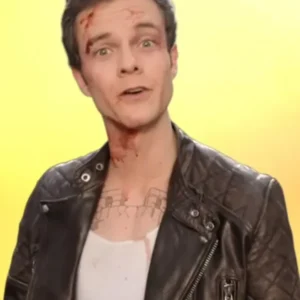 Jack Quaid Novocaine Brown Leather Jacket