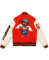James Orange And White Stegaro Varsity Jacket Back