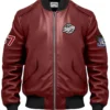 Jameson Stegaro Maroon Bomber Leather Jacket