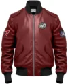 Jameson Stegaro Maroon Bomber Leather Jacket