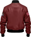 Jameson Stegaro Maroon Bomber Leather Jacket Back