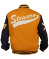 Jayce Base Ball Stegaro Yellow And Black Varsity Jacket Back