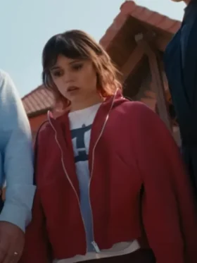 Jenna Ortega Death of a Unicorn Red Jacket