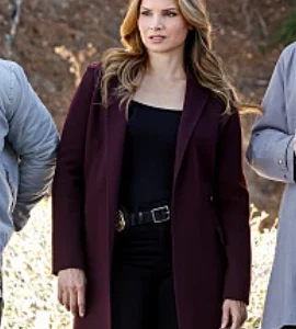 Jessica Knight NCIS Maroon Wool Coat
