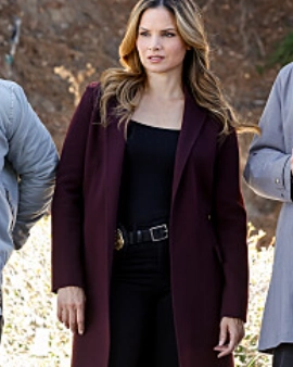 Jessica Knight NCIS Maroon Wool Coat