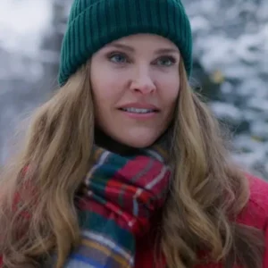 Jill Wagner Christmas Under the Northern Lights Red Puffer Jacket For Sale