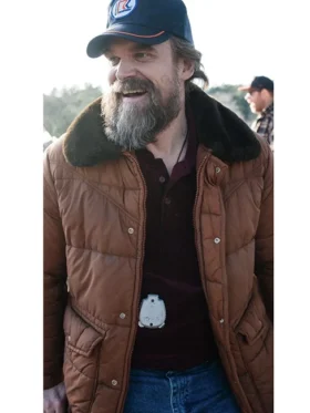Jim Hopper Stranger Things S05 Brown Puffer Jacket