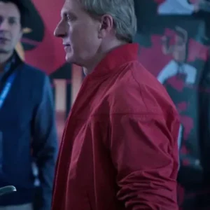 Johnny Lawrence Cobra Kai S06 Red Bomber Jacket