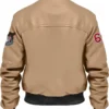 Joshua Bomber Beige Stegaro Leather Jacket Back