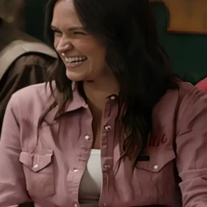 Kathryn Kelly Yellowstone S05 Pink Snap Button Wrangler Shirt For Sale