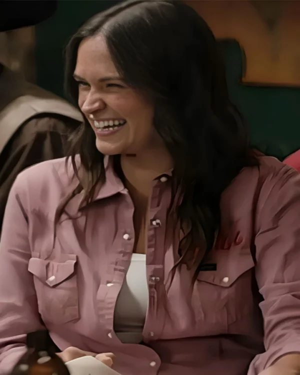 Kathryn Kelly Yellowstone S05 Pink Snap Button Wrangler Shirt For Sale
