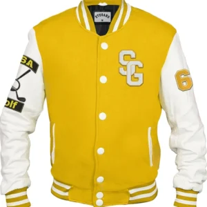 Khari Stegaro Golf Yellow And White Varsity Jacket