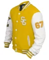 Khari Stegaro Golf Yellow And White Wool Varsity Jacket