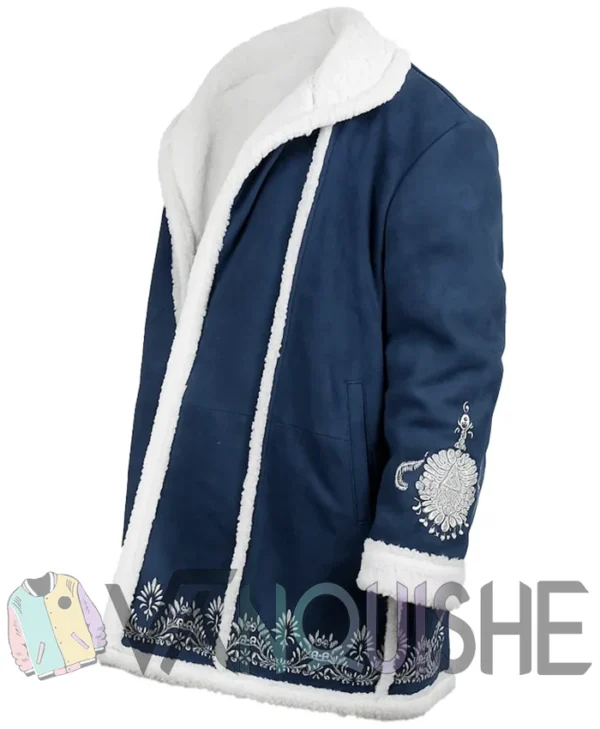 Kim Matula The Finnish Line Blue Suede Coat left