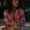 Kimberly Finkle The Sex Lives of College Girls Plaid Long Coat