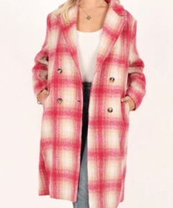 Kimberly Finkle The Sex Lives of College Girls Plaid Long Coat For Sale
