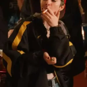 Lachlan Watson Y2K Black Polyester Coat For Men