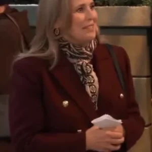 Laura Collins General Hospital Maroon Long Coat