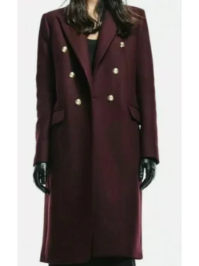 Laura Collins General Hospital Maroon Long Coat For Sale