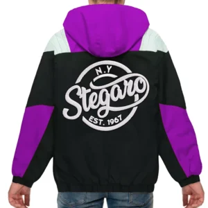 Maren Anorak Purple And Black Stegaro Jacket Back