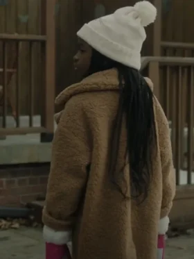 Melody Hurd Cross Brown Shearling Jacket For Sale