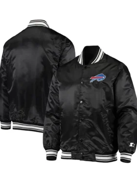 Mens Starter Black Buffalo Bills Locker Room Satin Varsity Jacket