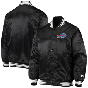 Mens Starter Black Buffalo Bills Locker Room Satin Varsity Jacket