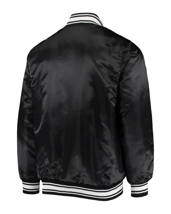 Mens Starter Black Buffalo Bills Locker Room Satin Varsity Jacket Back