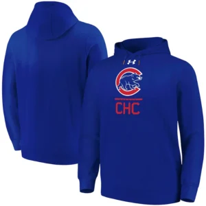 Mens Under Armour Royal Chicago Cubs Lock Up Rival Performance Pullover Hoodie For Sale