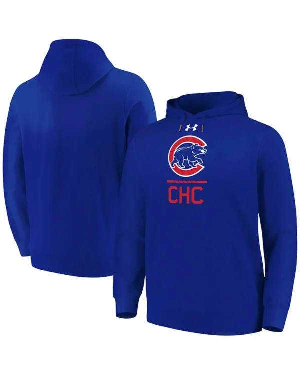 Mens Under Armour Royal Chicago Cubs Lock Up Rival Performance Pullover Hoodie For Sale