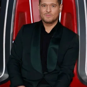 Michael Buble The Voice S26 Black Shawl Collar Suit