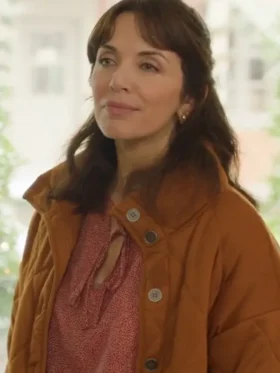 Michelle Morgan Jingle Bell Love Brown Quilted Jacket For Sale