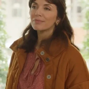 Michelle Morgan Jingle Bell Love Brown Quilted Jacket For Sale