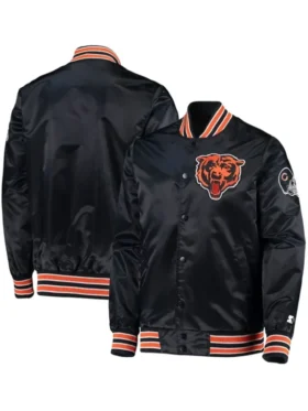 Mick Chicago Bears Starter Black Varsity Jacket