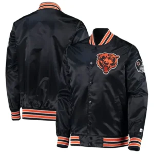 Mick Chicago Bears Starter Black Varsity Jacket