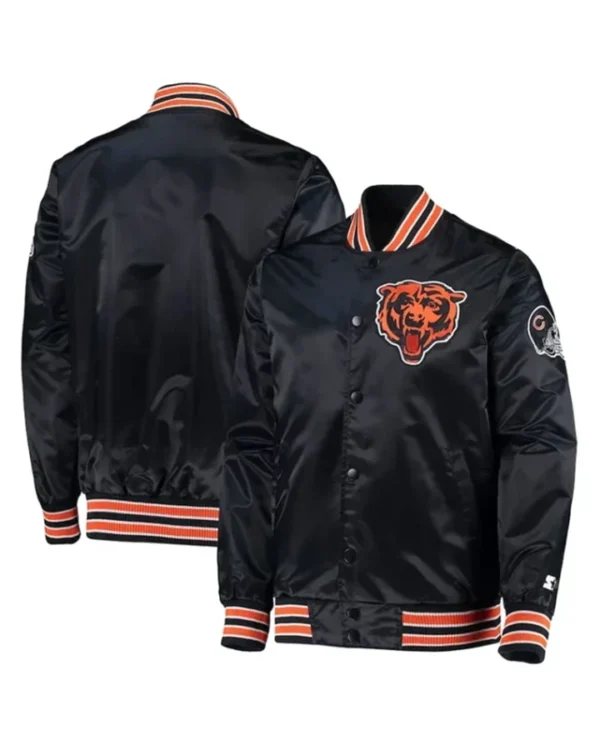Mick Chicago Bears Starter Black Varsity Jacket
